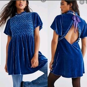 Free People gumdrop mini dress, blue, size S